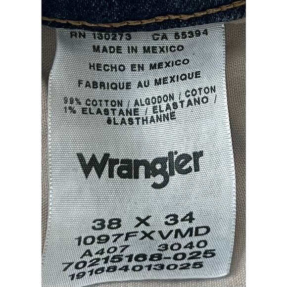 WRANGLER HIGH-RISE, TRADITIONAL LEG, DENIM JEANS, MENS, 38/34, DENIM BLUE - Picture 10 of 11